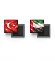 Buzdolap Magnetleri - Birleşik Arap Emirlikleri Bayrağı ve Türk Bayrağı - 2'li Set Magneti