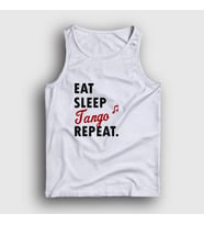 Presmono Unisex Beyaz Eat Sleep Tango Repeat Hediye Dance Dansçı Atlet 464569tt (Beyaz)