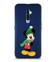 Oppo Reno 2Z Soft Premier Kapak Mickey Mouse-G Tasarımlı Silikon Kılıf - Lacivert (Şeffaf)