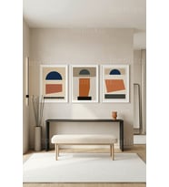 Modern Geometrik Soyut 3’lü Ahşap Çerçeveli Tablo Seti