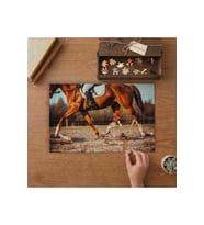 At ve Binicilik Tasarımı 240 parça Ahşap Puzzle Ahşap Kutuda MP07714