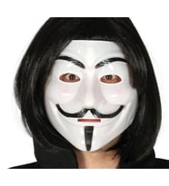 pilelistore Siyah Renk Takma Kısa Saç V For Vendetta Maskesi Anonymous Maskesi
