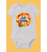 Unisex Bebek Beyaz Organik Baskılı Pamuklu Body