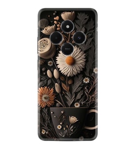 Xiaomi 14C Kılıf Boutique Baskılı Resimli Kahve Çiçek Pcode -095