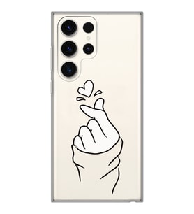 Samsung Galaxy S24 ULTRA Uyumlu Kalp Desenli Şeffaf Telefon Kılıfı