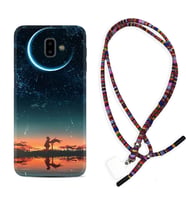 Samsung J6 Plus J7 Prime J7 Pro M20 Kılıf Boyun Asklı Rasta Silikon Ay ve Kız 1720