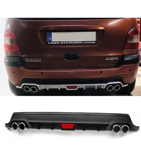 Renault Scenic 1 Siyah Difüzör Difizör Yuvarlak Egzoz Görünüm Kulaklı Tip 1997-2003