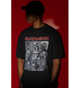 Tasarım Iron Maiden Rock Metal Müzik Grubu Baskılı Unisex Oversize Tişört