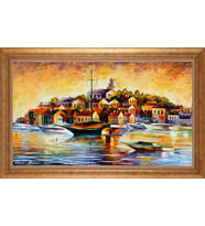 EV İŞYERİ OFİS İÇİN ALTIN ÇERÇEVELİ PASPARTULU TABLO VB528