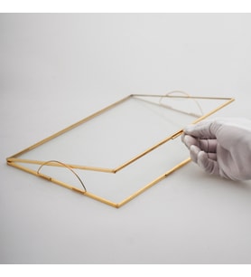 25 cm x 15 cm Nişan Tepsisi  Cam  Damat Kahvesi  Pirinç & Gold, Siyah, Gümüş (Gold)