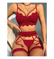 5 Parça Bordo Jartiyer (Kırmızı)