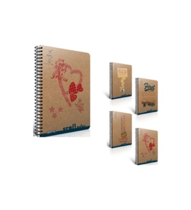 Gıpta 100 Yaprak A6 Craft Notes Üstten Spiralli Sert Kapak Çizgisiz Defter 1825