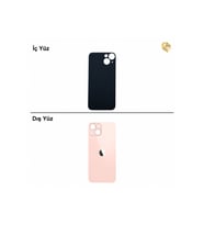 iPhone 13 Pembe Renk Arka Kapak Arka Cam Batarya Kapağı Lazer Kesim Kapak Pil Kapağı