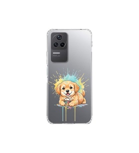 Poco F4 ile Uyumlu Splash Köpek Tasarımlı Şeffaf Silikon Kılıf