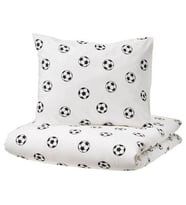 Tek Kişilik Çocuk Nevresim Takımı 150x200/50x60 cm Futbol Temalı MeridyenDukkan Siyah-Beyaz (Beyaz-Siyah)