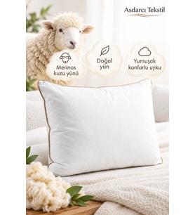 Doğal Merinos Yün Yastık 1000gr 50x70cm