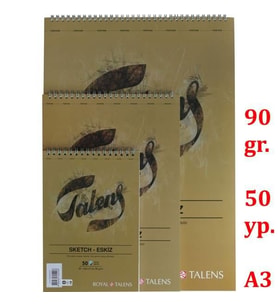 Talens Eskiz Bloğu 90 gr 50 yp A3 