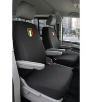 Volkswagen Transporter 4+1 - Siyah Penye Oto Koltuk Kılıfı - ITALIA Baskılı