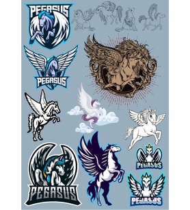 Pegasus Sticker Set 2 15 Parça Telefon, Tablet, Defter, Laptop Sticker