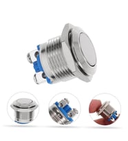 Powermaster Ic-182 D98 Buton Metal Düz Push 19 Mm PBS28B-2