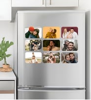 Kişiye Özel 9'lu Yatay Format Fotoğraflı Buzdolabı Magnet Seti Sevgiliye ve Aileye Hediye 9 Adet Resimli Magnet Anı Magnet Kişiye Özel Fotoğraf Baskılı Magnet