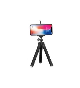 Esnek Mini Ahtapot Tripod Telefon Standı, Masa Üstü ve Selfie İçin Siyah