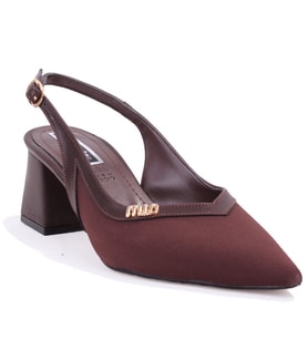 Dagoster DZA07-1296034 Kahve 7 cm Kalın Topuklu Klasik Kadın Ayakkabı