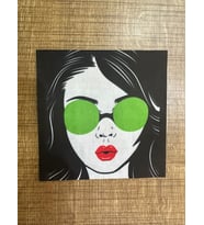 14X14 CM KIRMIZI DUDAKLI KI ARMA YAMA DİKİŞ HOBİ AKSESUAR