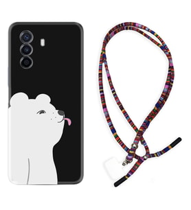 Huawei Nova Y70 Y90 Nova 9 SE  Kılıf Boyun Asklı Rasta Silikon Panda Sevimli 1738