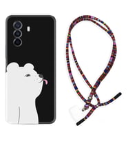 Huawei Nova Y70 Y90 Nova 9 SE  Kılıf Boyun Asklı Rasta Silikon Panda Sevimli 1738