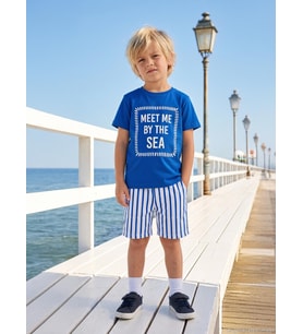 Civil Boys Meet My By The Sea Baskılı 2'Li 3-9 Yaş Takım - Mavi