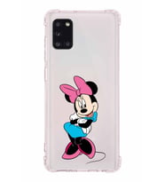 Samsung Galaxy A31  Köşe Korumalı Antişok Kapak Minnie Mouse Tasarımlı Şeffaf  Kılıf