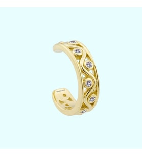 Altın Kıkırdak Küpe 14 Ayar Earcuff Taşlı