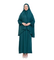 İki Parça Namaz Elbisesi – Uzun Pamuklu Tesettür Giyim Abaya & Başörtüsü Set