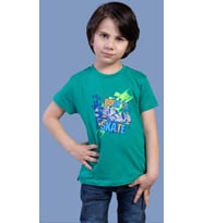 Toontoy Erkek Çocuk Born To Skate Baskılı Tişört (Koyu Yeşil)