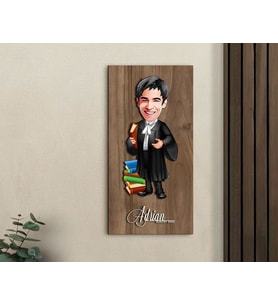 BK Gift Kişiye Özel Avukat Karikatürlü Kabartma Figürlü Ahşap Tablo-7, Arkadaşa Hediye, Sevgiliye Hediye, Duvar Dekoru