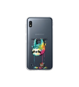 Samsung Galaxy A10 ile Uyumlu Splash Tembel Hayvan Tasarımlı Şeffaf Silikon Kılıf