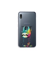 Samsung Galaxy A10 ile Uyumlu Splash Tembel Hayvan Tasarımlı Şeffaf Silikon Kılıf