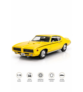 1:18 1969 Pontiac Gto Judge Sarı Diecast Klasik Model Araba