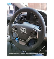 Hyundai Elantra 2016-2019 Araca Deri Direksiyon Kılıfı NOKTA BENTLEY KREM İPLİ