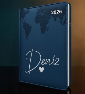 BK Gift Kişiye Özel İsimli Termo Sert Kapak 2026 Lacivert Ajanda -13, Öğretmenler Günü Hediyesi, Yeni İş Hediyesi