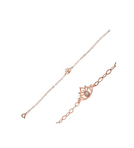Gümüş Rose Lotus Çiçeği Kadın Bileklik CSR2184780