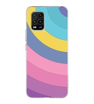 Xiaomi Mi 10 Lite Uyumlu Kapak Renk Cümbüşü Tasarımlı Şeffaf Silikon Kılıf
