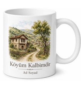 Köy İsmi Yazılı Hediyelik Kupa Bardak Köy Temalı Özel Tasarım Hediye