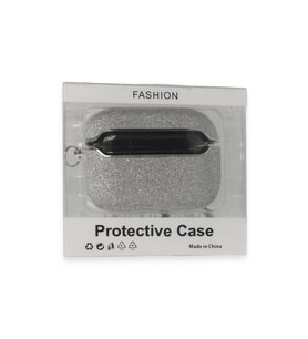 Apple Airpods Pro (1.nesil) Spell Simli Kılıf - Gümüş