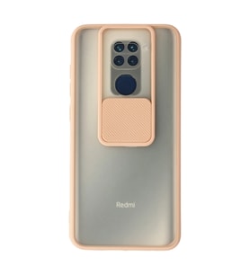 Xiaomi Redmi Note 9 Kılıf Palm Buzlu Kamera Sürgülü Silikon - Pembe