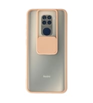 Xiaomi Redmi Note 9 Kılıf Palm Buzlu Kamera Sürgülü Silikon - Pembe