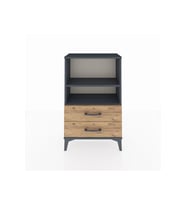 Arges Komodin 2 Raflı 2 Çekmeceli 60x30x96 Antrasit-Çam