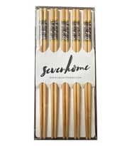 Desenli Yıkanabilir Kore Japon Çin Bambu Chopsticks Yemek Çubuğu - 24 Cm. - 5 Çiftlik 1 Paket