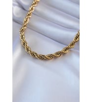 316L Çelik Gold Renk Burgu Model 45 cm Kadın Kolye - TJ-BKO7589